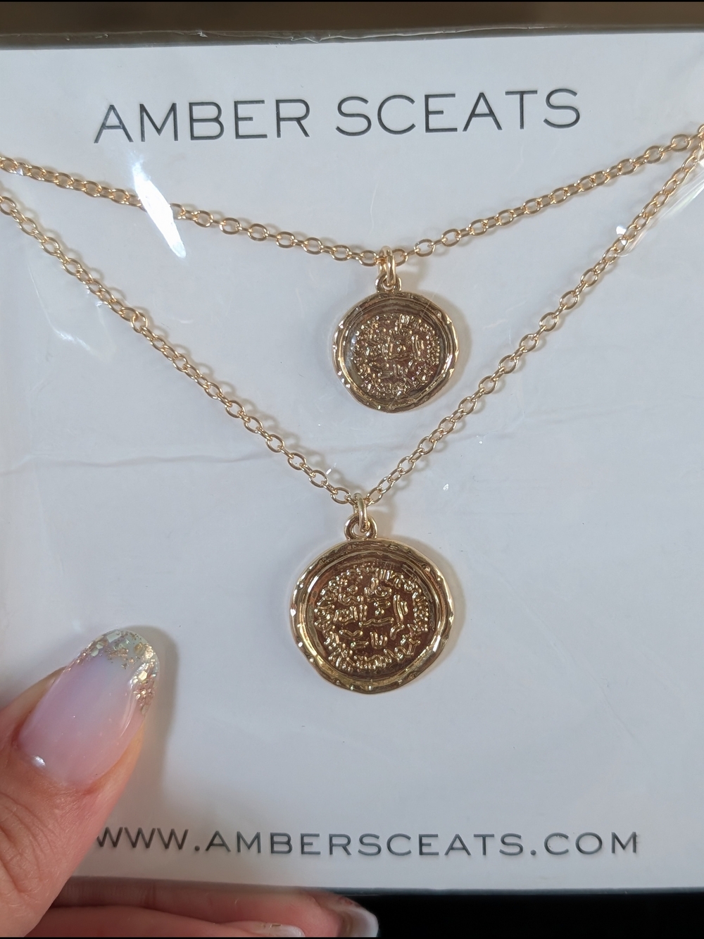 Amber Sceats Gold Double Medallion Necklace - Layered Coin Pendant